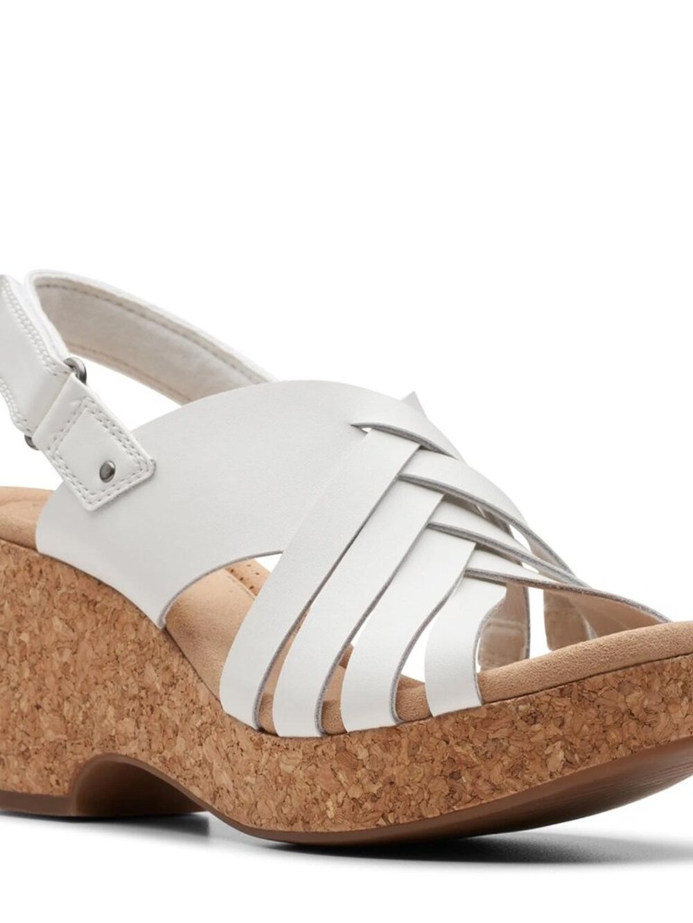 Clarks Giselle Ivy Wedge Sandal White US Size 7.5